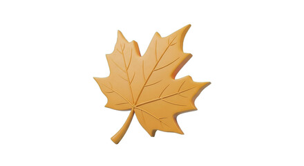 Fototapeta premium Embark on an autumnal journey with a golden maple leaf symbolizing change and reflection on transparent background
