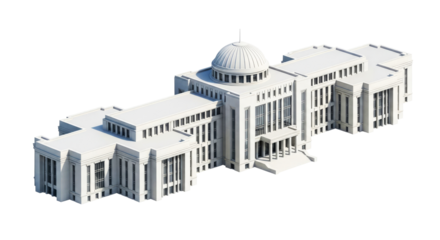neoclassical government building 3d model of architectural grandeur, isolated on transparent background