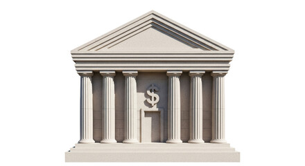 Fototapeta premium Isolated Classical Bank Building