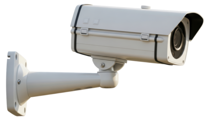 Isolated security camera for surveillance or home protection against crime on wall arm