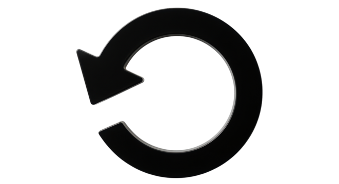 Isolated Arrow Circle Reload Sign Rotation, Refreshing Symbol, Update Element for UI/UX Design