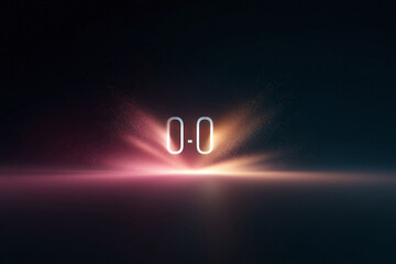 Abstract digital art featuring illuminated numerals with sparkling light trails. Evokes concepts like technology, innovation, and beginnings.