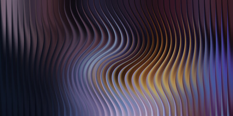 Abstract wavy metallic surface with warm and cool color gradient