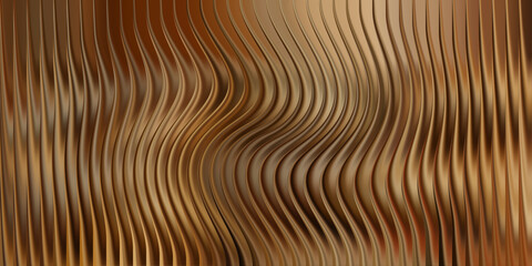 Abstract metallic gold wavy background with vertical lines