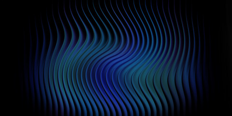 Dark abstract background with blue and purple wavy lines