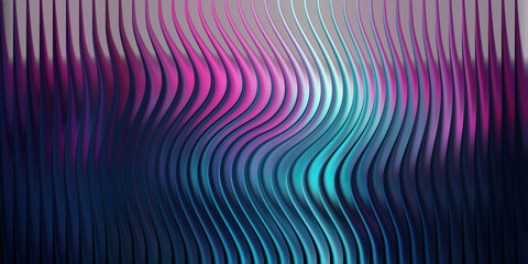 Abstract wavy lines with vibrant pink and teal gradient colors