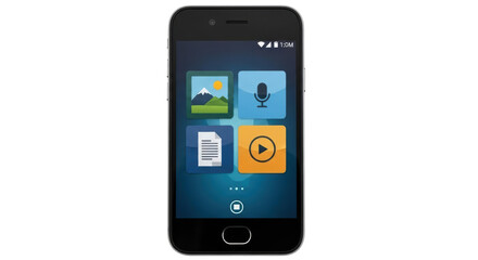 Isolated Smartphone with App Icons