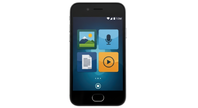 Isolated Smartphone with App Icons