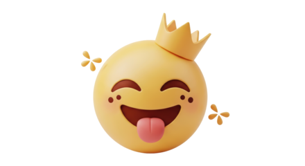 Isolated Emoji with Crown