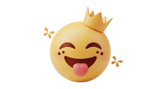 Isolated Emoji with Crown
