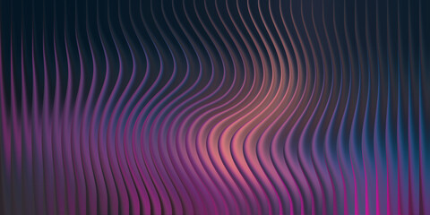Abstract wavy lines with purple and pink gradient background