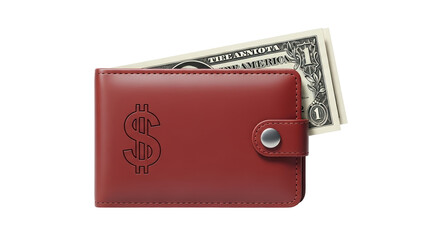 Isolated Wallet with Dollar Sign