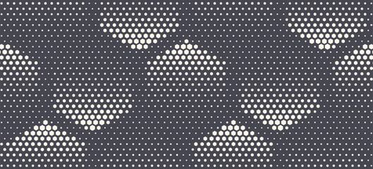 Halftone Hexagonal Pattern Vector Abstract Geometric Technology Background. Retro Colored Half Tone Hexagons Texture. Minimal Style Dynamic Tech Wallpaper. modern