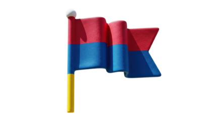 Isolated Red and Blue Flag