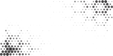 Halftone hexagon abstract background. Black and white vector pattern. EPS 10
