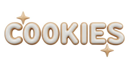 Isolated Cookies Text with Stars Decoration