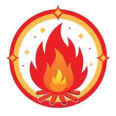 Sacred Fire Flame Symbol Vector Illustration