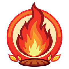 Sacred Fire Flame Symbol Vector Illustration