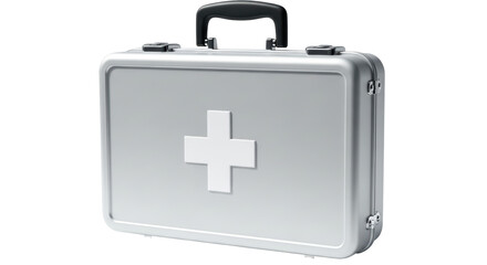 Isolated Silver First Aid Kit