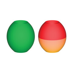 Dual Sphere Comparison — 3D Geometric Design with Uniform and Segmented Color Regions