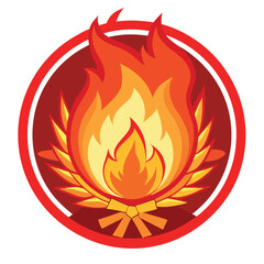 Sacred Fire Flame Symbol Vector Illustration