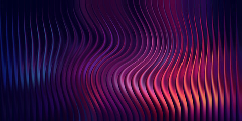 Abstract wavy surface with purple and pink light, dark background