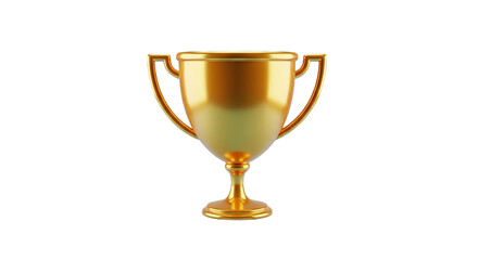 Fototapeta premium A gleaming golden trophy symbolizing victory and achievement reflecting the light with a on transparent background