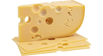 Isolated Sliced Swiss Cheese Pile