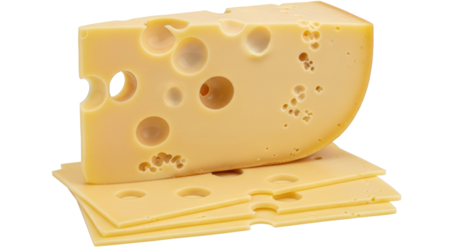 Isolated Sliced Swiss Cheese Pile