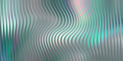 Abstract wavy metallic surface with iridescent pastel colors