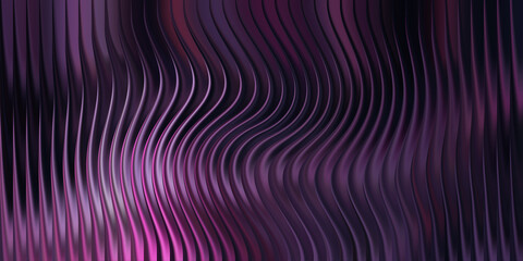 Obraz premium Abstract wavy purple metallic background with vertical lines