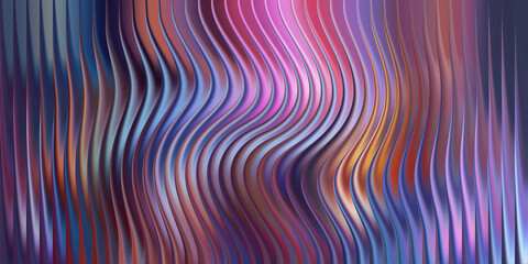 Vibrant abstract wavy vertical lines with cool color gradient