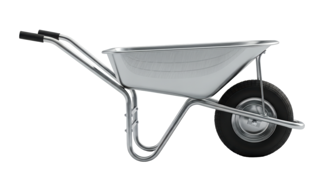 Isolated Metal Wheelbarrow for Gardening
