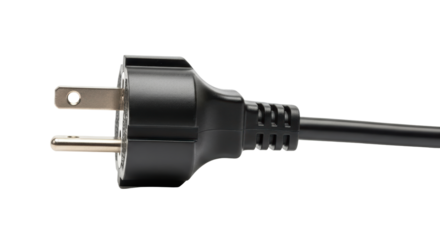 Isolated Black Power Plug