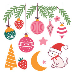 Seamless vector pattern with cute holiday illustrations of snowmen, gifts, and a star on a Christmas tree