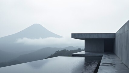 Modern Architecture Overlooking Mount Fuji, Japan