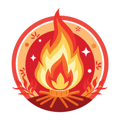 Sacred Fire Flame Symbol Vector Illustration