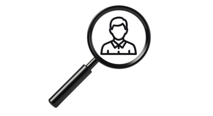 Isolated Magnifying Glass with Person Icon