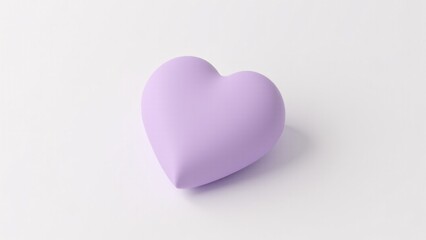 Obraz premium Lilac Heart Object On White Background