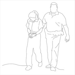 female prisoners and police. line art