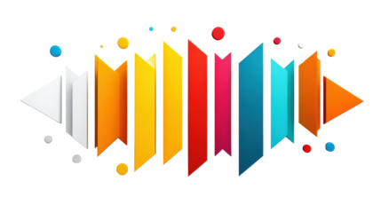 Colorful Geometric Ornament on Transparent Background