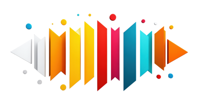 Colorful Geometric Ornament on Transparent Background