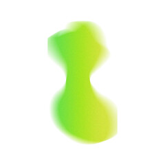 Abstract green and yellow shape featuring a grainy gradient texture against transparent backdrop