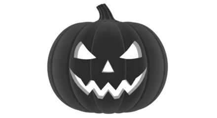 Isolated Black Halloween Pumpkin