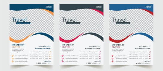 Use, by you or one client, in a single end product which end users are not charged for— clean and Creative Corporate Flyer template with 3 different colors. You can edit the text layers or colors. IT