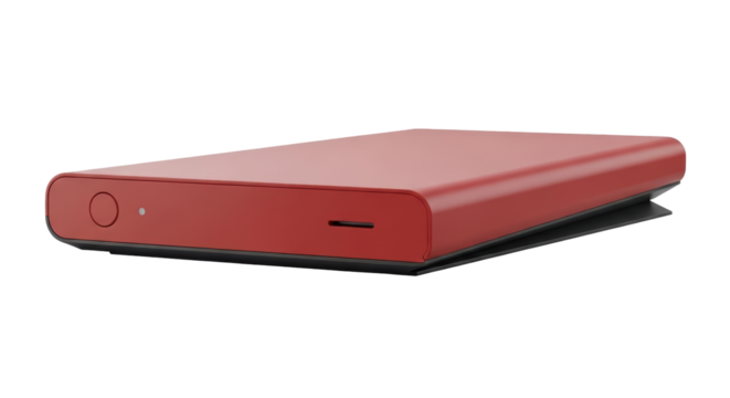 Isolated Red Hard Drive