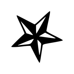 black and white five-pointed star icon