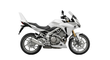 Isolated White Motorcycle © Julie