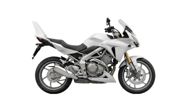 Isolated White Motorcycle