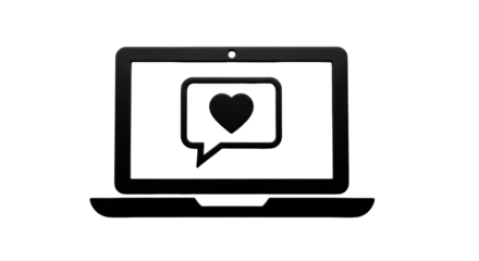 Isolated Laptop with Heart Message